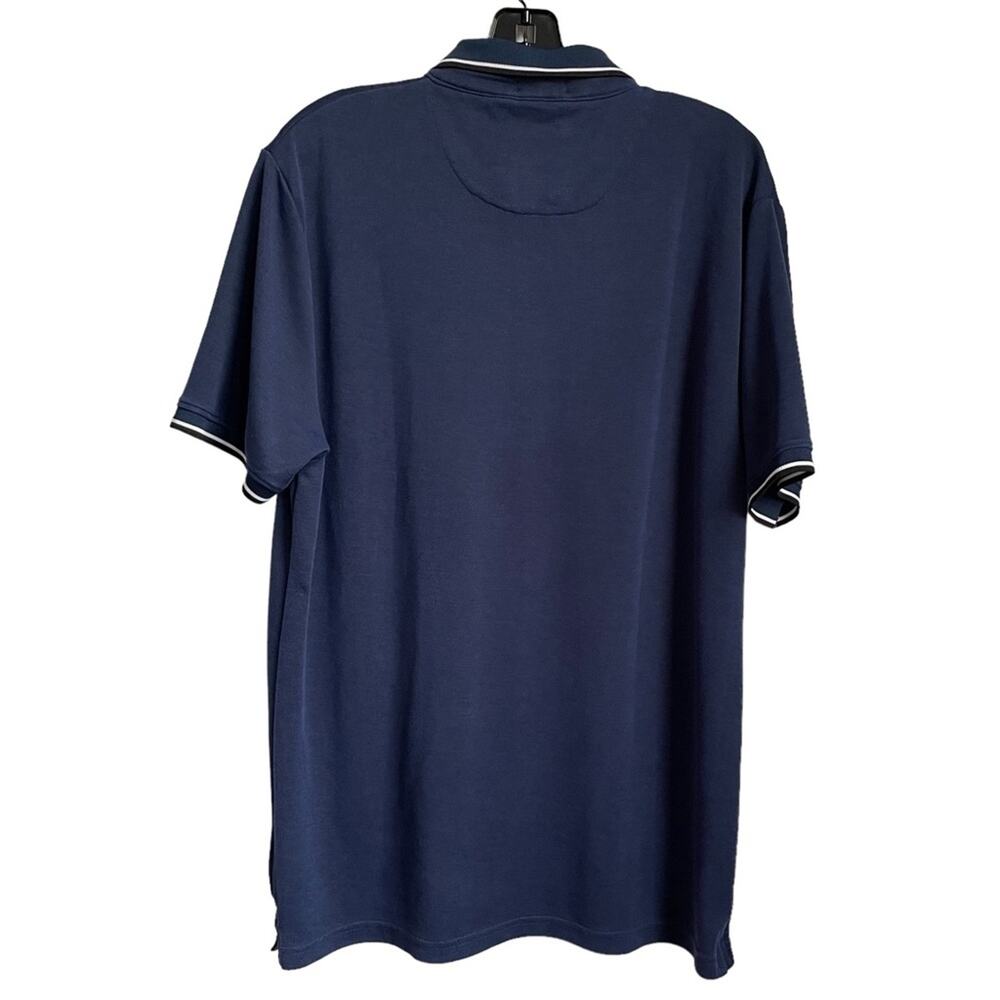 Men's Denim & Flower Ricky Singh Navy Short Sleeve Polo Casual‎ Office Shirt XL - Picture 2 of 7